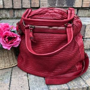 ERRELLEVENTIDUE Red Leather Satchel/Crossbody